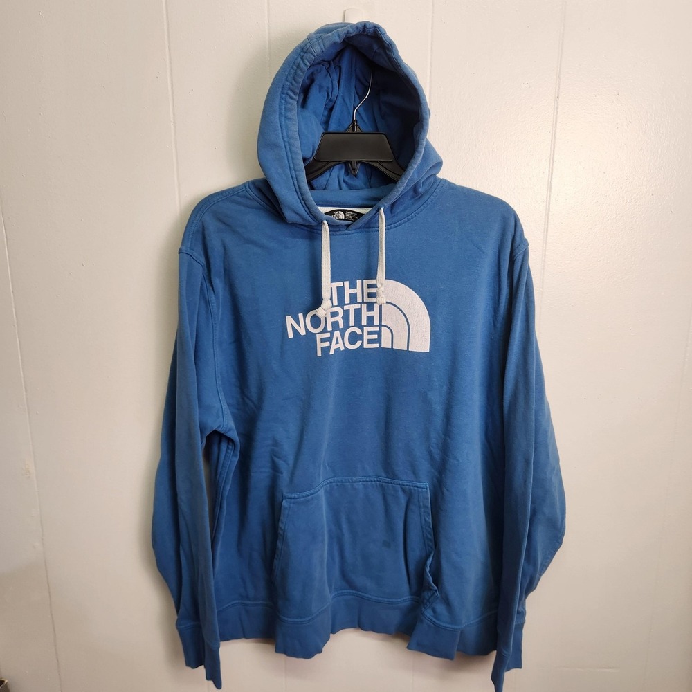 North Face‎ Hoodie Mens Extra Large Blue Pullover Hooded Sweatshirt Logo Graphic